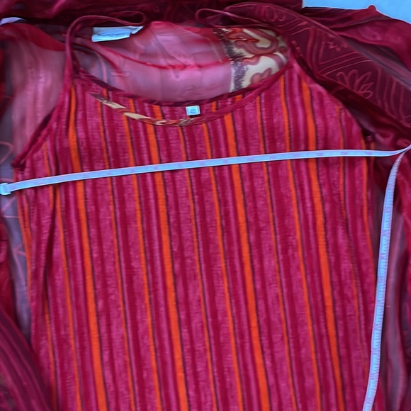 El Corte Ingles Midi Dress w/ cover Color-Red/Yellow Size-EU 42 USA Medium NWOT - Picture 10 of 16